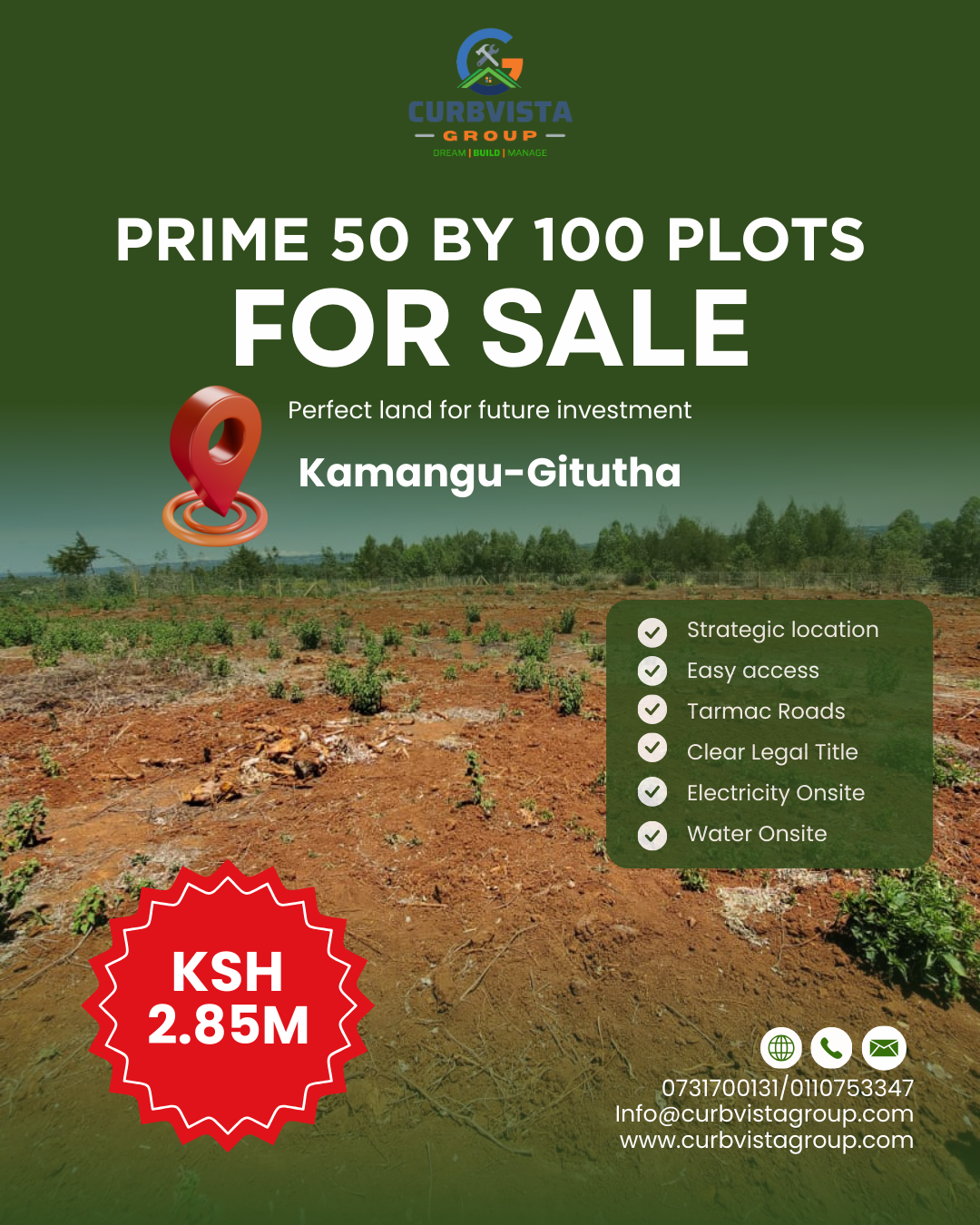 Prime  50 by 100 plots for Sale in Kamangu-Gitutha